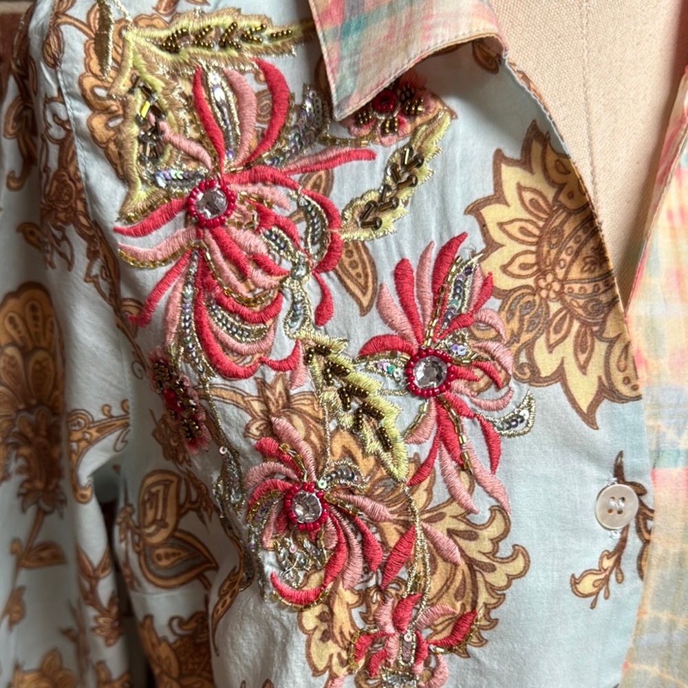 Soft Surroundings Patchwork Abstract Blouse - image 4